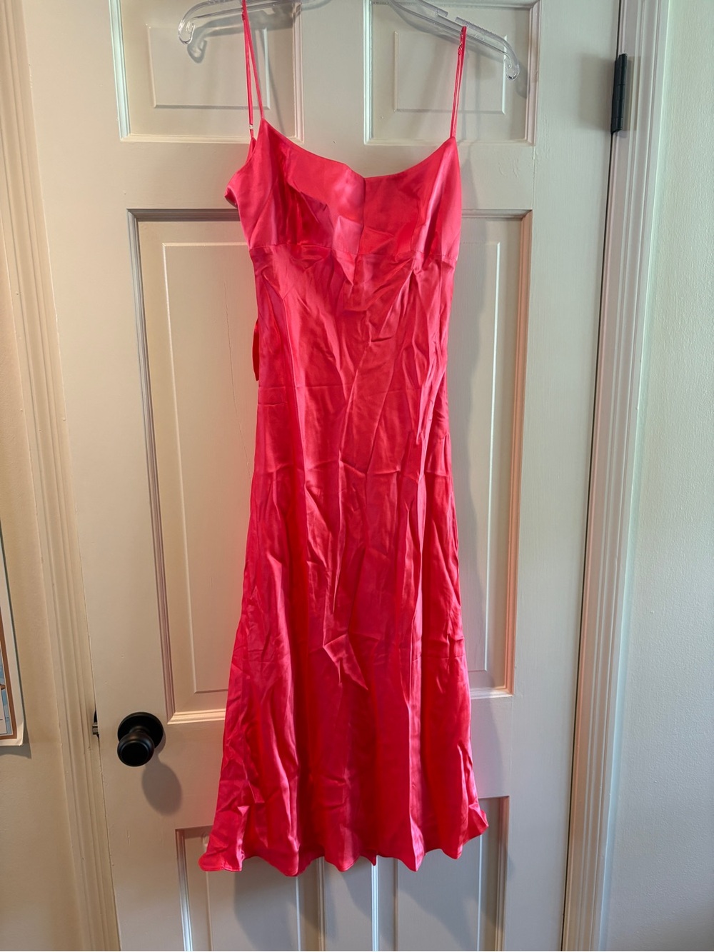 Amanda Uprichard Bright Pink Satin Gown